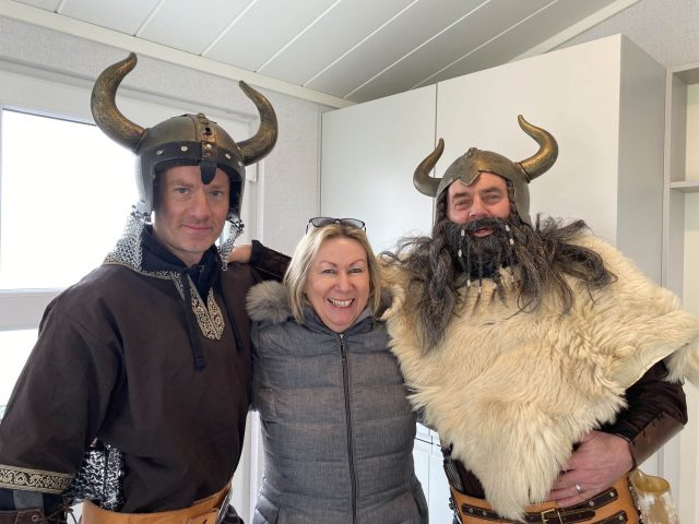 I was lucky enough to see a Viking, walking on stilts while playing the Northumbrian pipes alongside a band of drummers and Viking horn blower! 