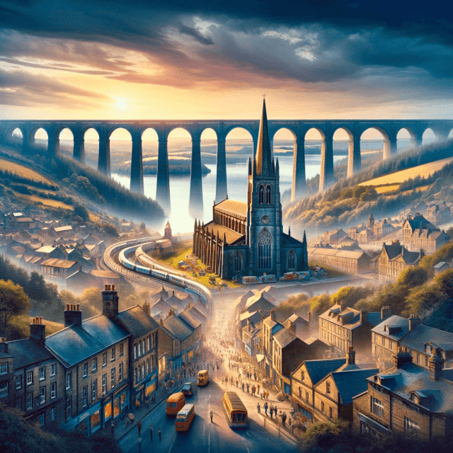 An AI-generated image that magically transforms Consett into a captivating scene reminiscent of a blockbuster movie poster.