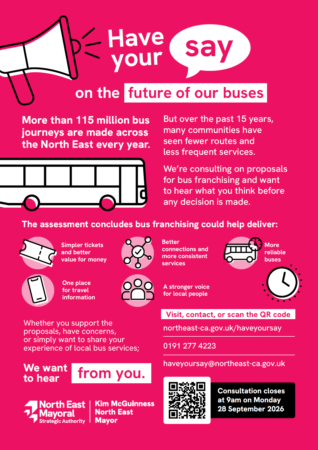 North East Mayoral Combined Authority advert reading 