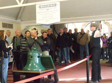 Visitors are guided into the museum by one of the many characters at the museum.