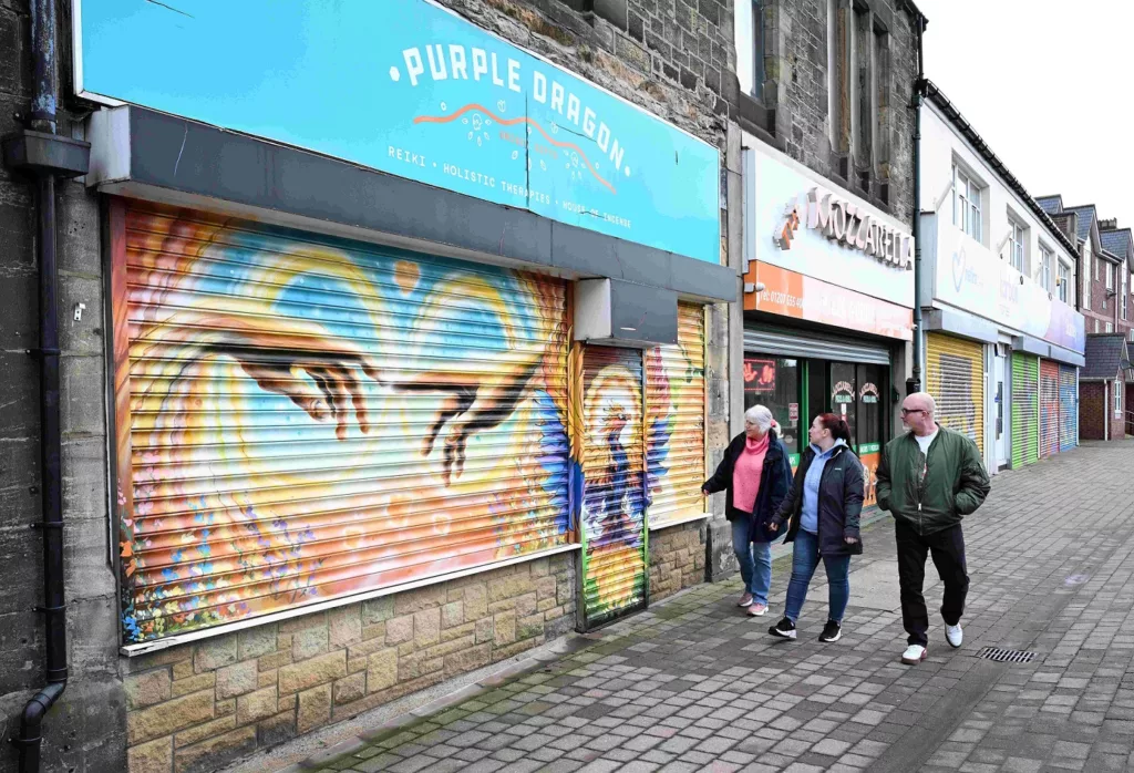Stanley Front Street Brightened with Community-Inspired Shop Shutter Art