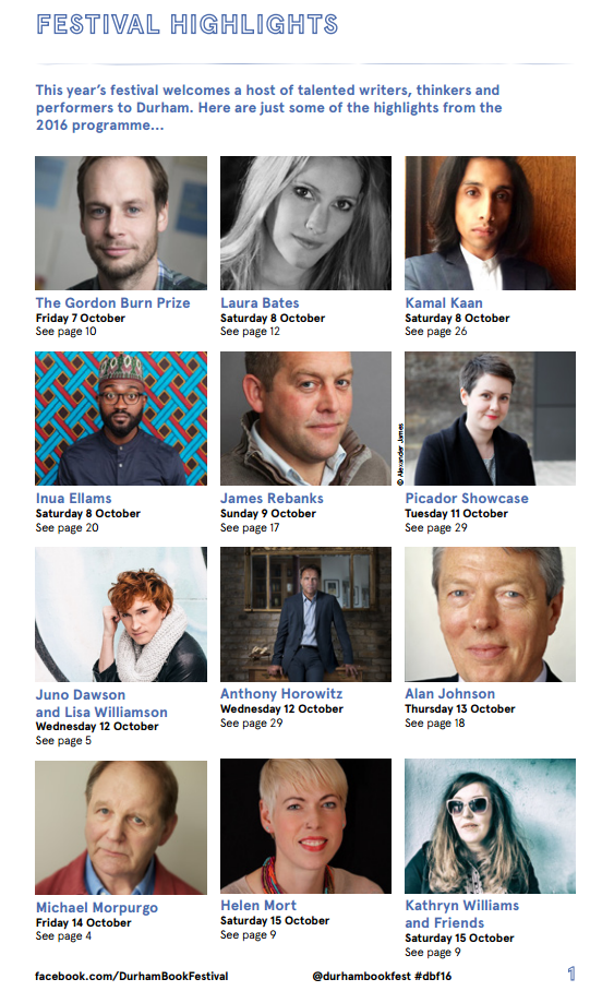 Durham Book Festival 2016 Programme - durhambookfestival.com