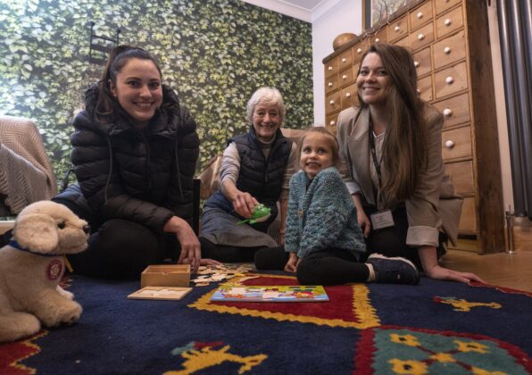 Margaret Hickson, Karolina Dolyniuk, Svitlana Oliinyk and Durham County Council refugee resettlement worker Jessica Mason.