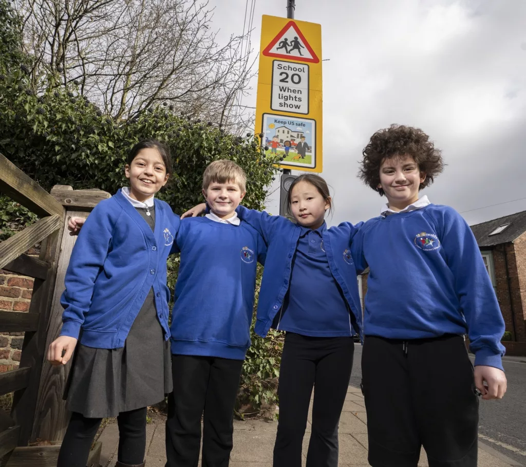 County Durham Pupils Design Road Safety Signs for School Zone