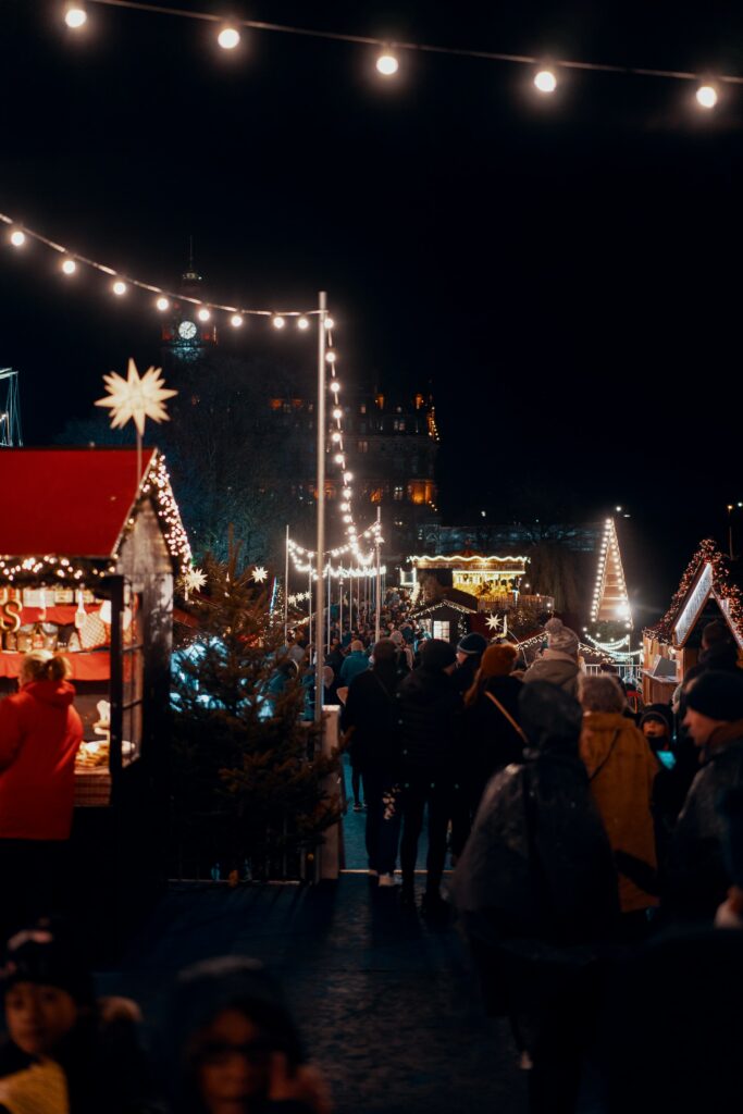 Edinburgh Christmas Market Stalls Photo by https://unsplash.com/@rosssneddon Ross Sneddon on Unsplash