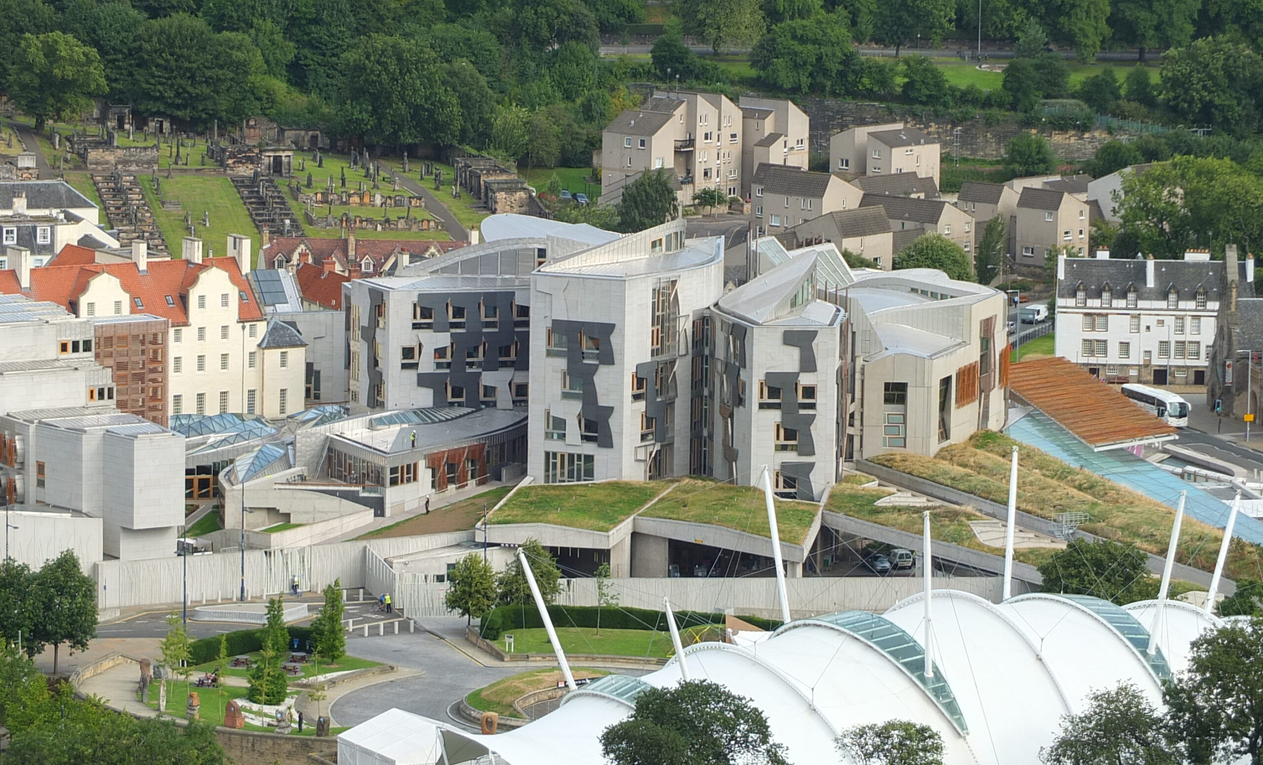 Scottish Parliament from Salisbury Crags by Ad Meskens (2013) A unique perspective of the Scottish Parliament viewed from the Salisbury Crags beautifully framed by Ad Meskens