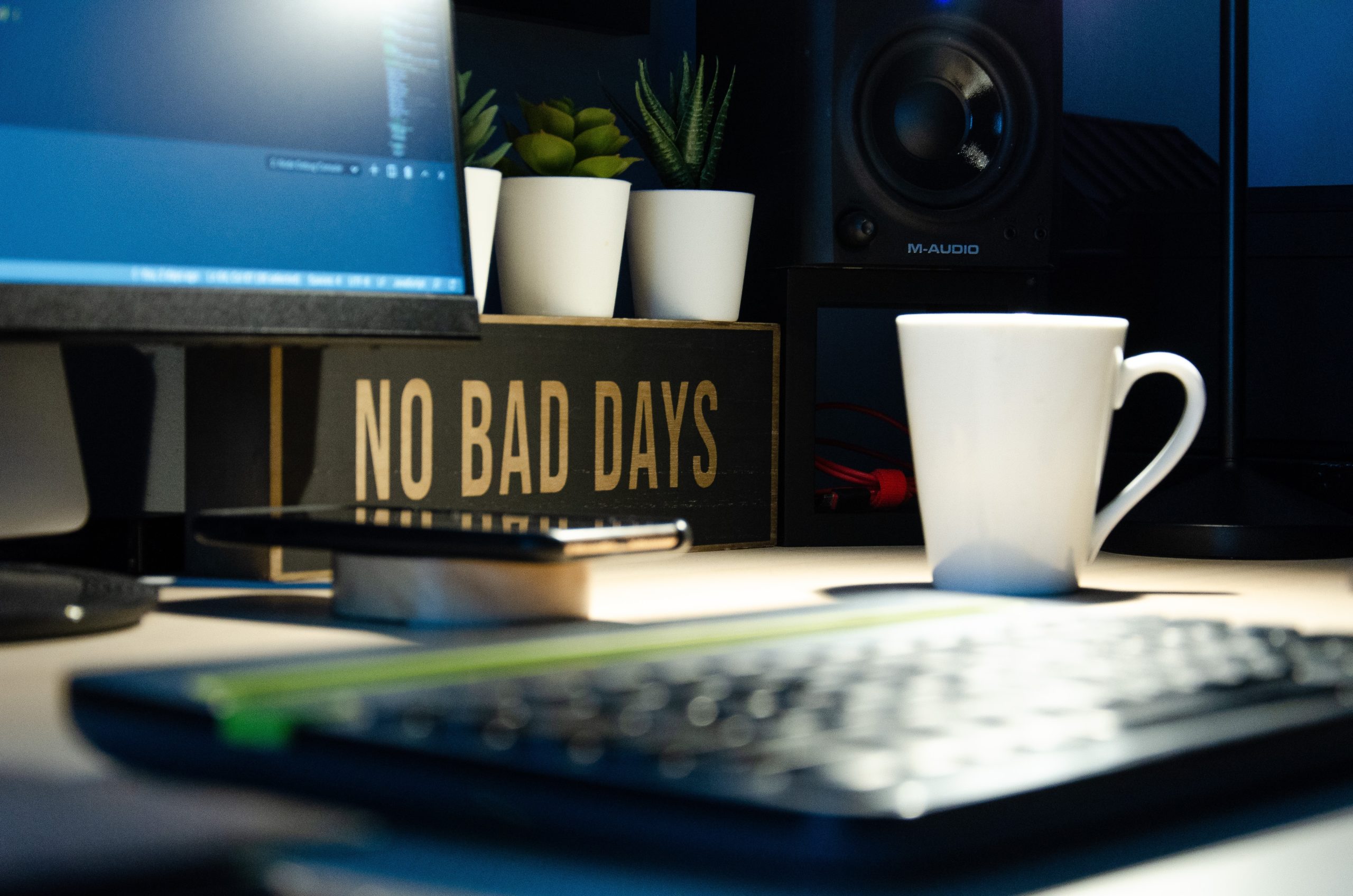 working from home on computer