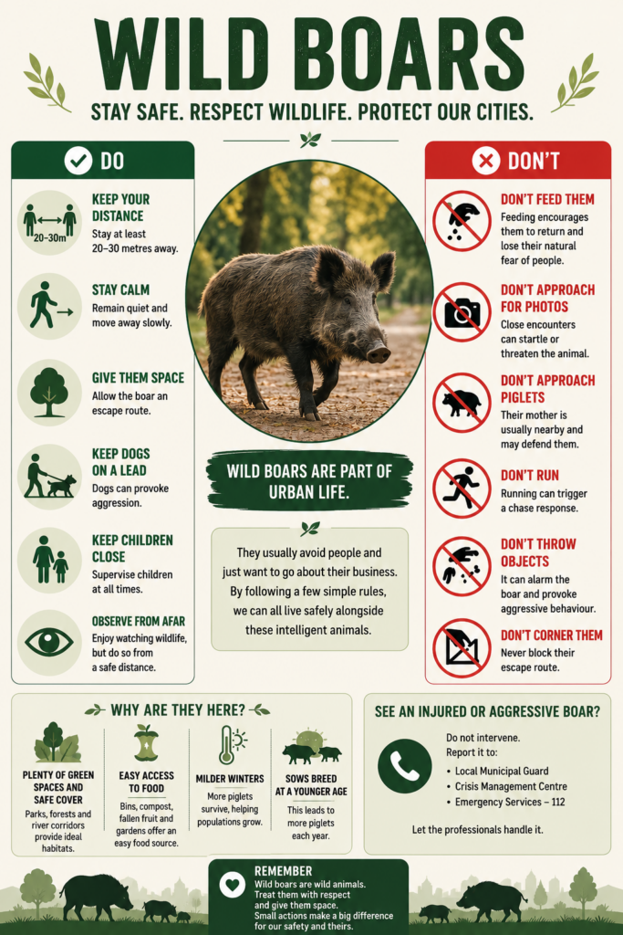 What to do when you see a wild boar infographic