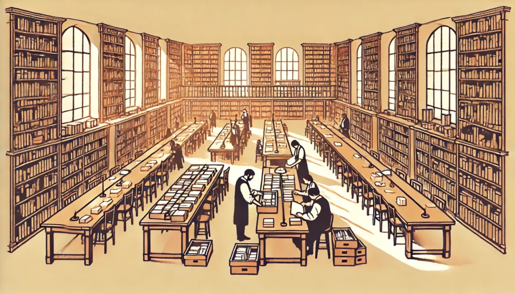 Sorting & cataloging 35 000 books. AI generated. 