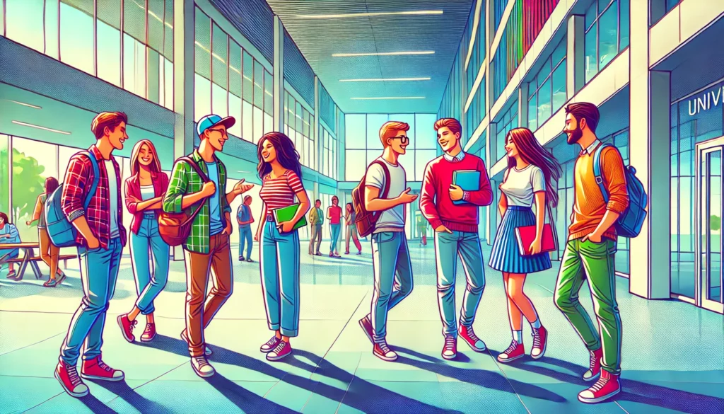 Students at Candidate Day. AI Generated Illustration.