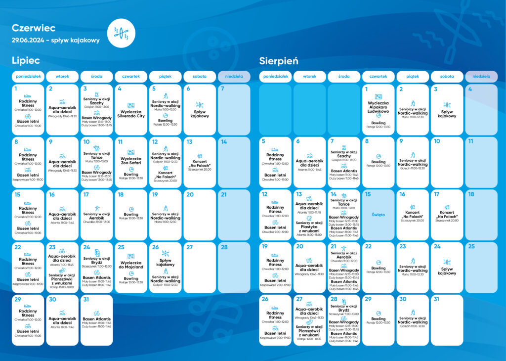 Full calendar of summer activities with POSiR