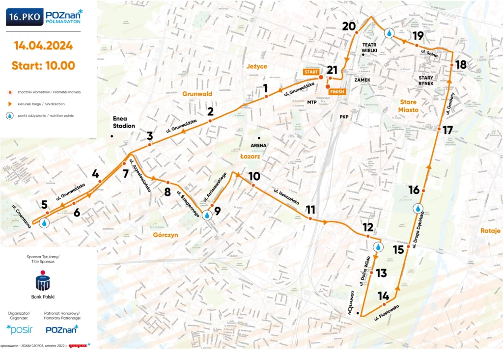 Official map of the half-marathon route. 