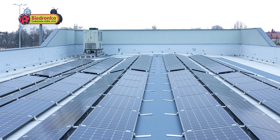 Biedronka solar panels.