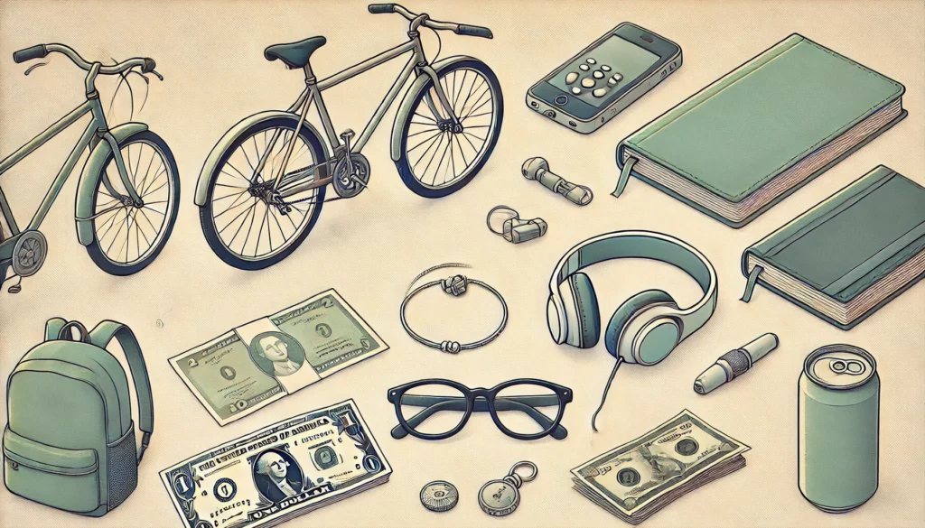 Lost Property Office: what are the most common items that are lost? AI generated.