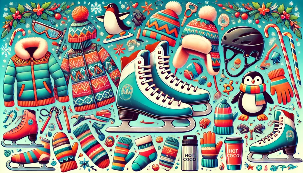 Ice skating: necessary gear. AI Generated.