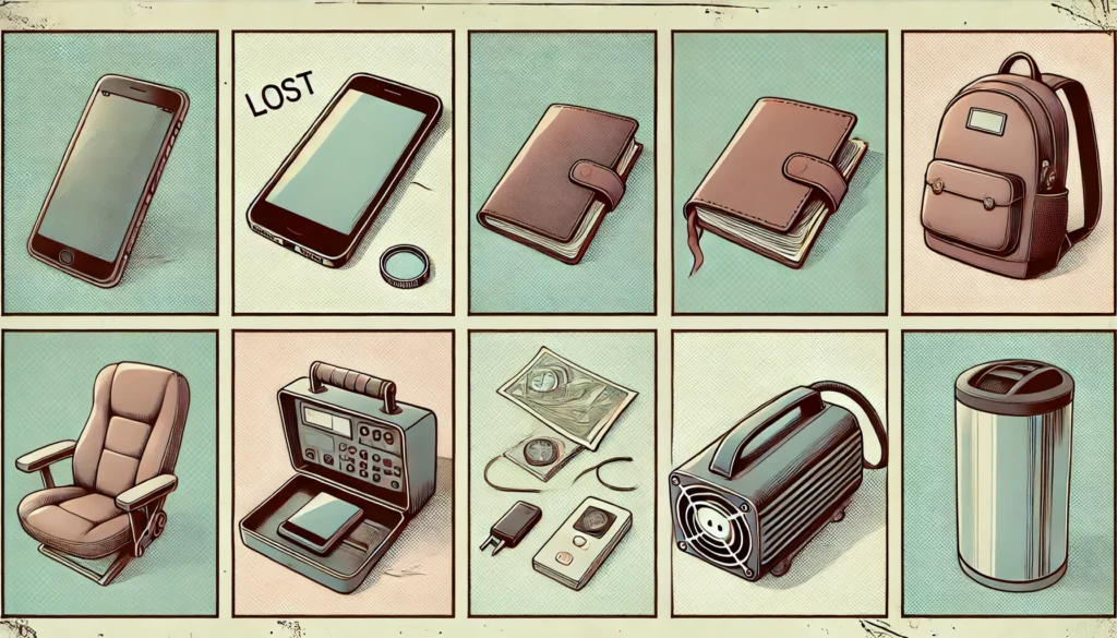 Lost Property Office: what are the most common items that are lost? AI generated.