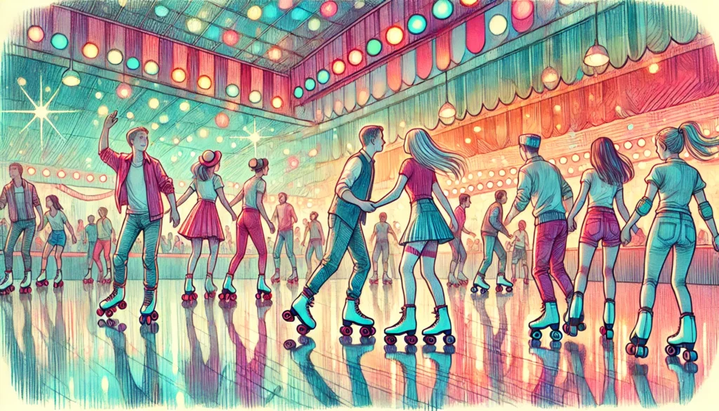 Valentine's Day 2025: rollerskating date. AI generated.
