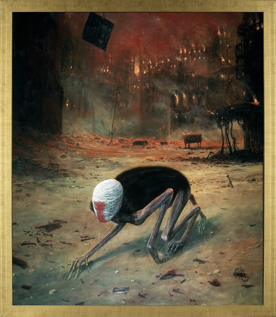 Zdzisław Beksiński - AE73, 1973, oil on fibreboard