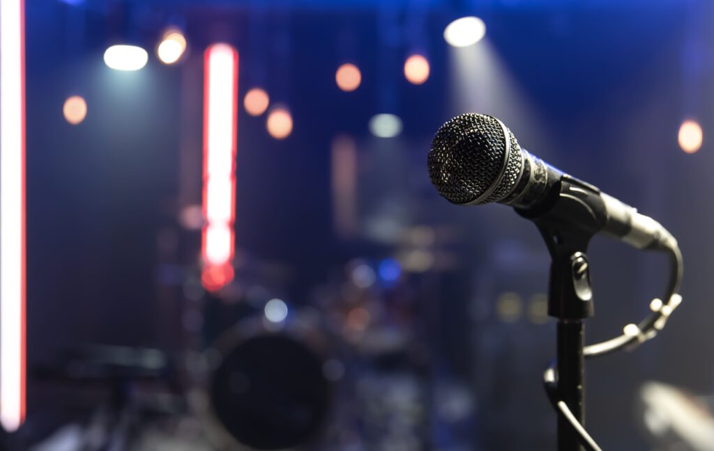 Microphone on stage