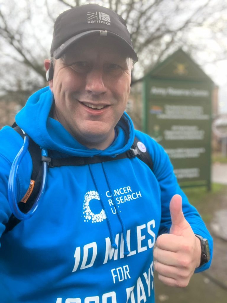 Sunderland soldier completes first 100 days of 1,000-day Cancer Research UK challenge