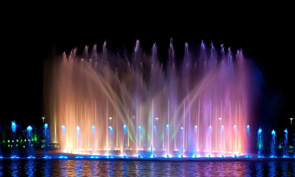 Wroclaw Fountain Show at Pergola - credit: Piotr Walczak & Konradr, CC BY-SA 3.0