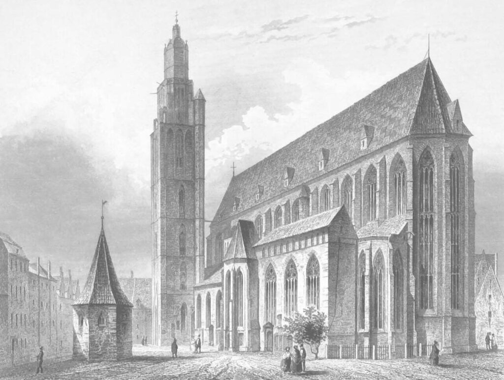 St Elizabeth's Church, Breslau - view of the basilica in the 19th century - credit: Wikimedia Commons, author unkown, public domain