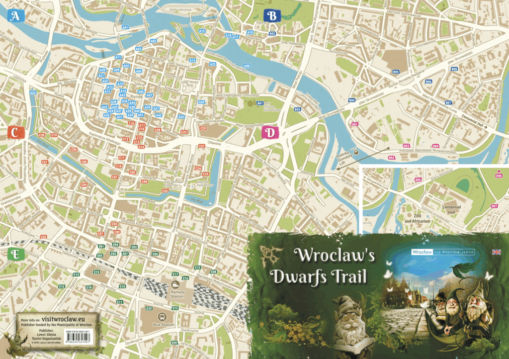 Wrocław's dwarfs map